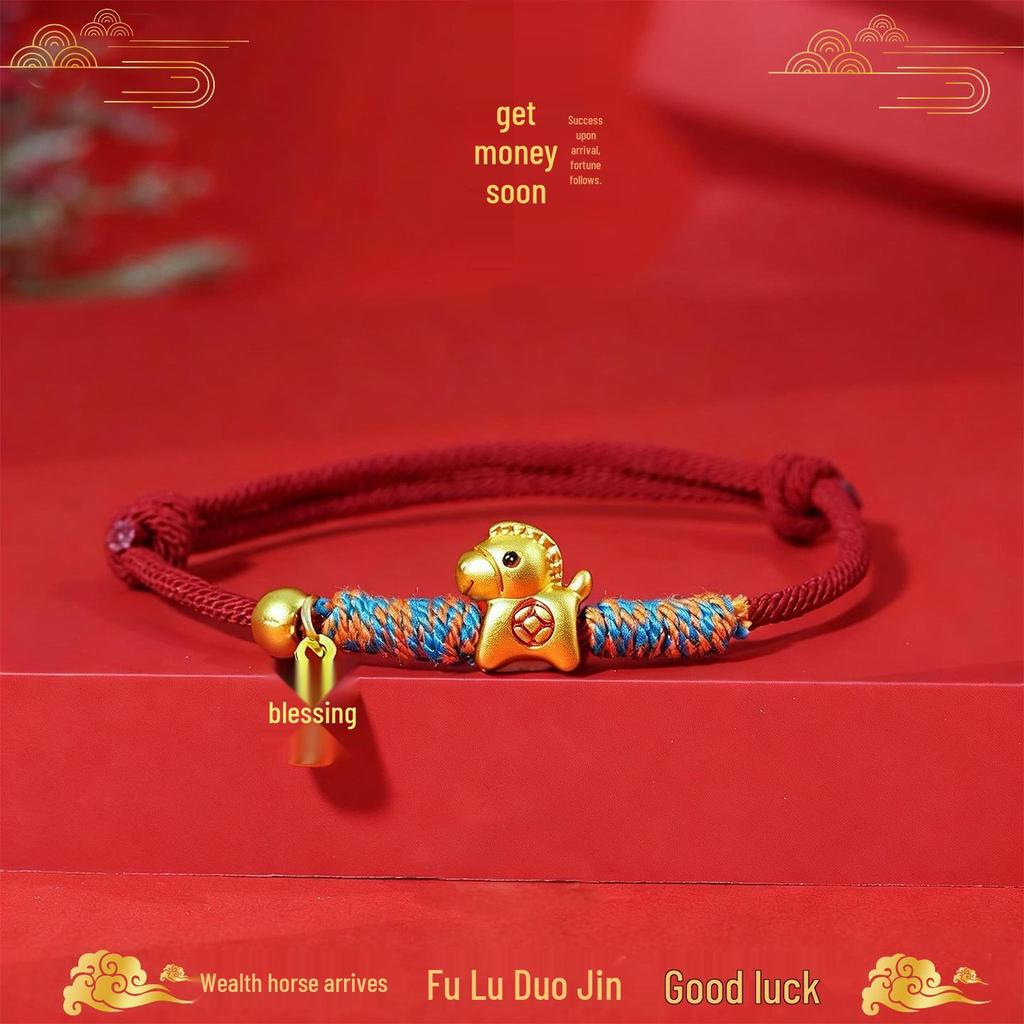 Red String Zodiac Horse Bracelet - Handwoven New Year Gift for Men & Women