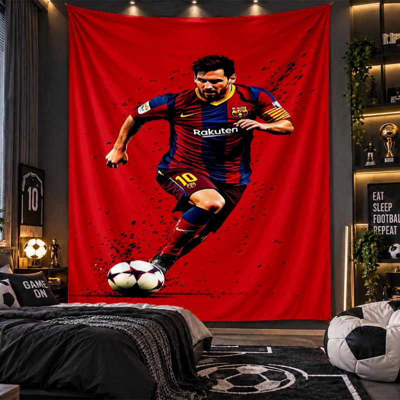 Wall Hanging Tapestry Lionel Messi Print Cloth for Living Room Bedroom Home Decor