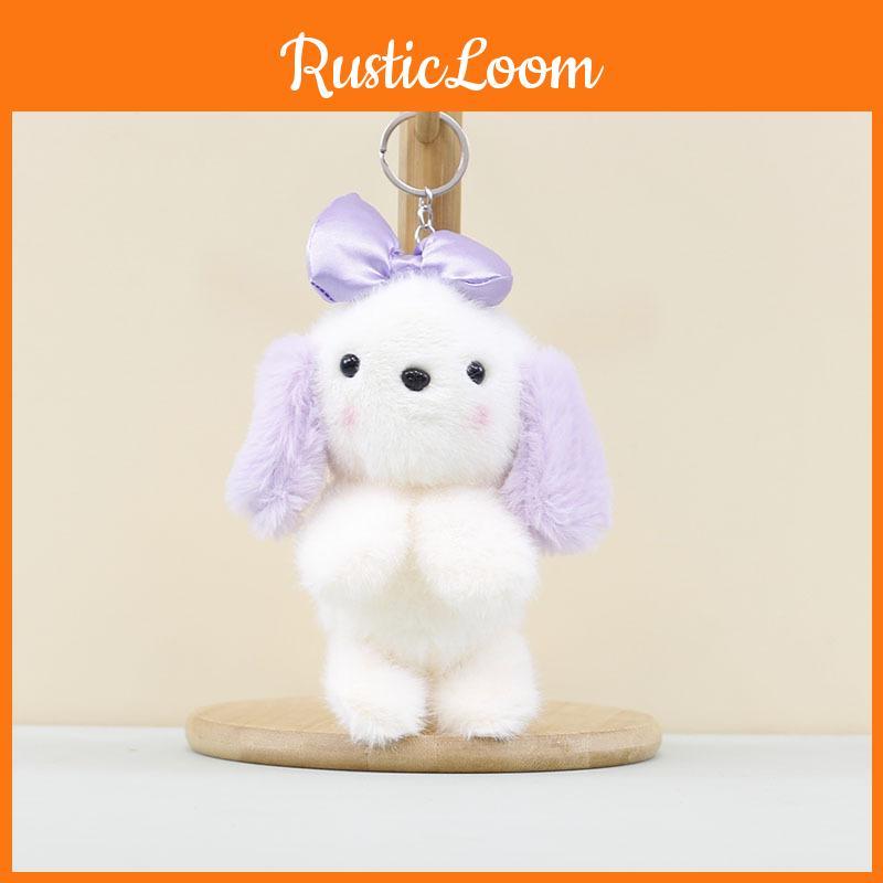 Cute Rabbit Bow Keychain Cartoon Child Schoolbag Decorative Pendant Doll Plush