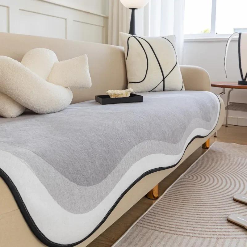 Thicken Chenille Sofa Cushion for Living Room Special Shape Non-slip Couch Cover Corner Sofa Towel Seat Pad Home Protection