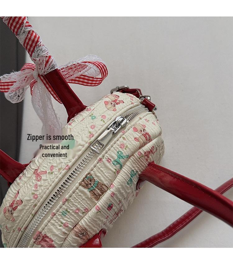 Koreanische Niedliche Schleife Karomuster Handtasche - 2025 Herbst/Winter Vielseitige Schulter Crossbody Tasche