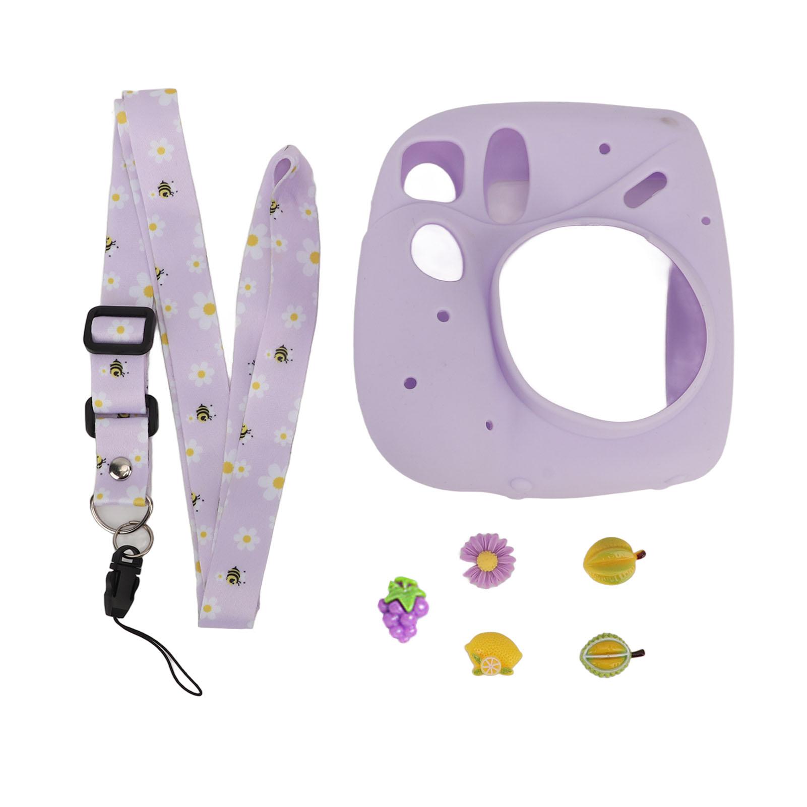 

Легкий чохол для миттєвої камери з плечовим ременем М’який силіконовий захисний чохол для 7 Purple Fruit