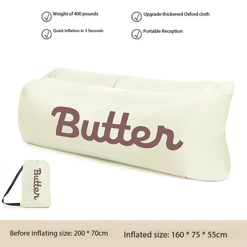 Outdoor Inflatable Bean Bag Recliner Portable Waterproof Sofa Chair Ergonomic Air Mattress Lounger for Pool Beach Camping Travel