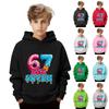 Kinder Langarm Lockerer Pullover Buchstabenaufdruck Kordelzug Kapuzen-Sweatshirt