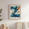Plakat Z Literą Z W Galaktyce Plakat Z Literą Z W Galaktyce, 50X70 Cm, Rama Drewniana Ciemny Brąz, Papier Matowy 230 Gsm