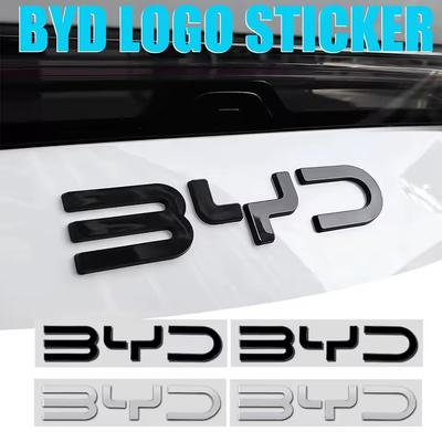 3D Metal Car Sticker Logo BYD Rear Trunk Badge Emblem Decals For BYD Atto 3 Dolphin Seal Han EV Tang EV Seagull Auto Accessories