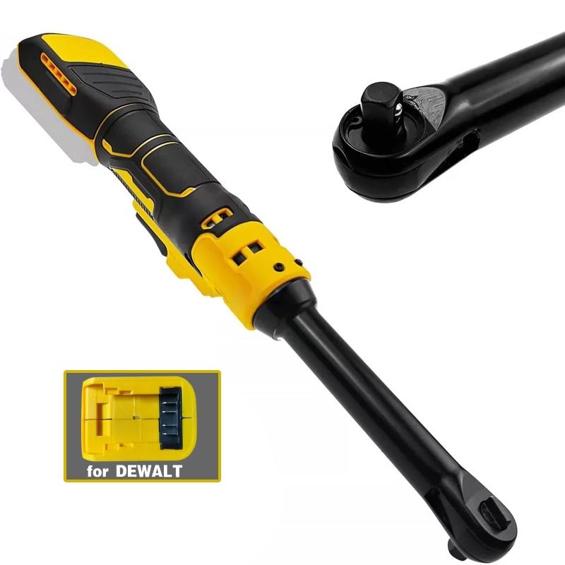 Cordless Ratchet Wrench Upgraded Extended Head Removal Screw Nut 220N.m 3/8" Electric Driver for Dewalt 18V 20V Battery