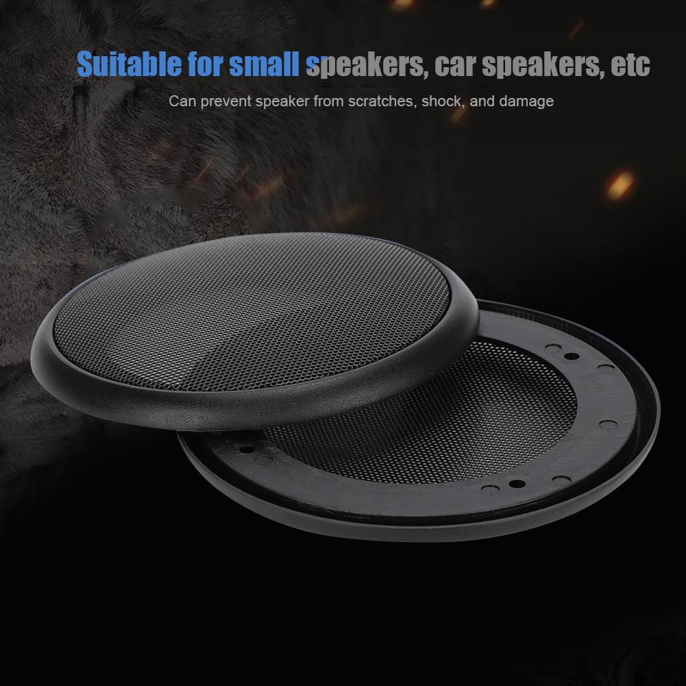 2PCS 4inch Metal Audio Speaker Covers Protective Decorative Circle Mesh Cover Black+Black