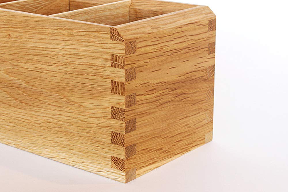 Oak Village Träpennhållare, Naturligt Trä, Tillverkad i Japan, för Små Föremål, Kontorsmaterial och Skrivbordsförvaring