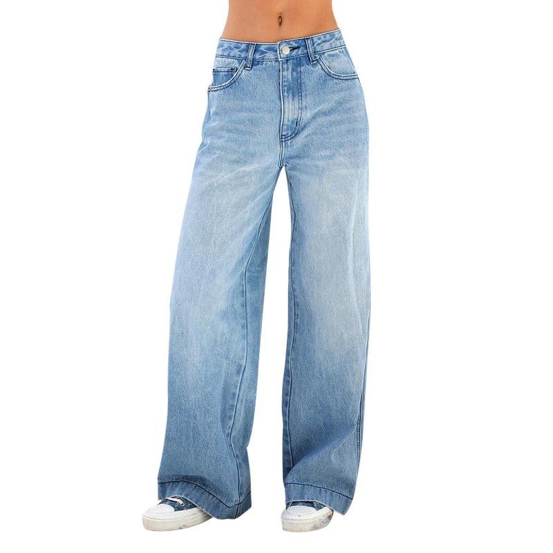 

Джинсы женские свободные с высокой талией GMXIA Wide Leg XL темно-синий