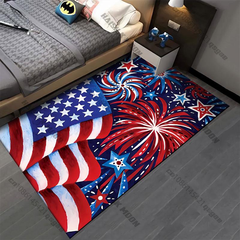Celebration Patriotism American Flag Carpet Yoga Living Room Room Decor Children's Crawling Mat Doormat Area Rug