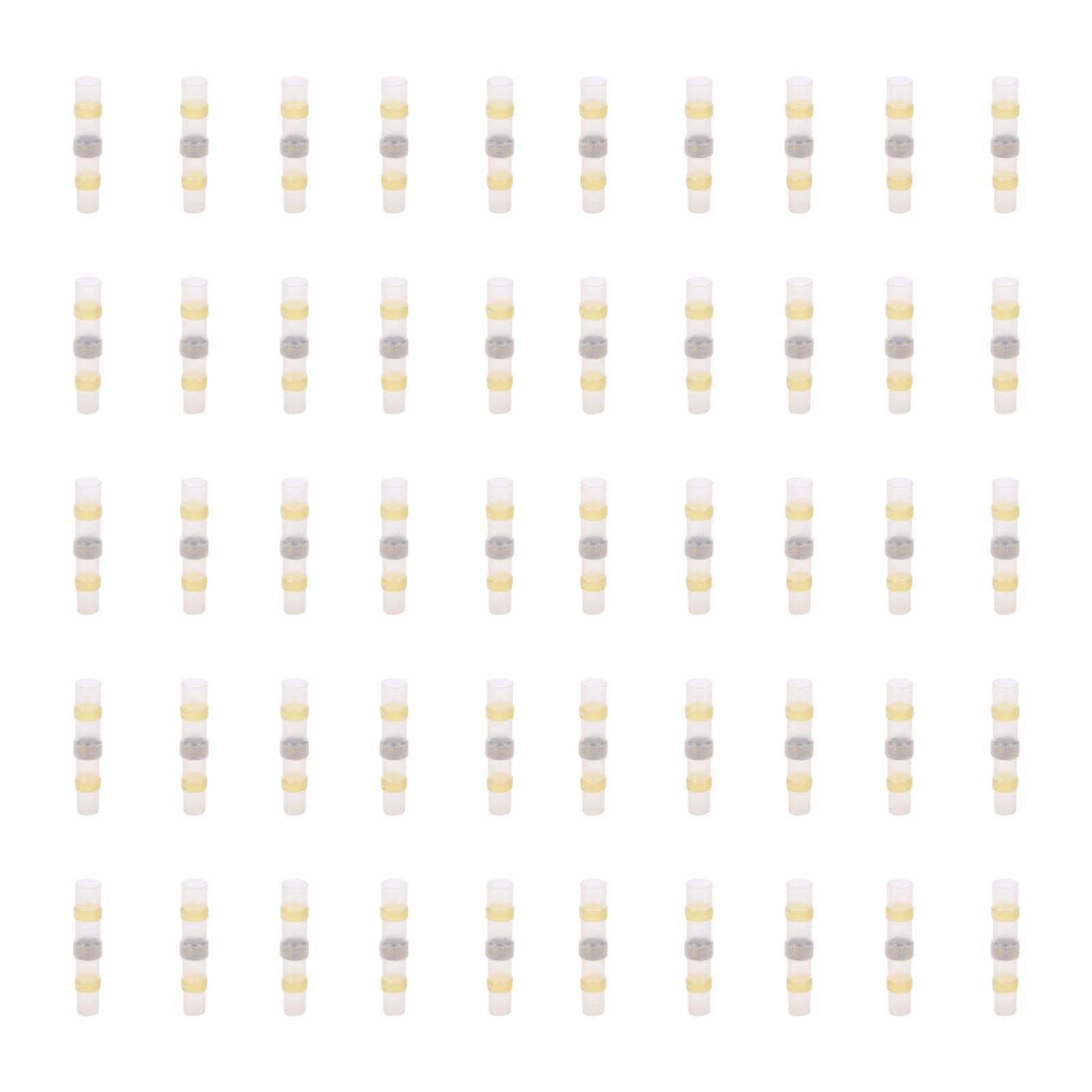 

50Pcs Heat Shrink Tubes Solder Seal Wire Connector Kit Waterproof HotMelt Terminals(SSTS41 Yellow )