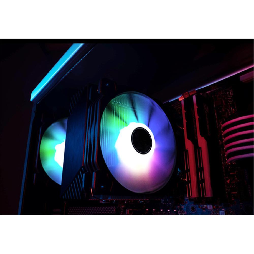 Tower CPU radiator colorful streamer 4 heat pipe temperature control  CPU Air Cooler
