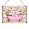 Francouzský Vintage Shabby Chic Vana Kovový Značka Retro Styl Koupelna Nástěnná Deska