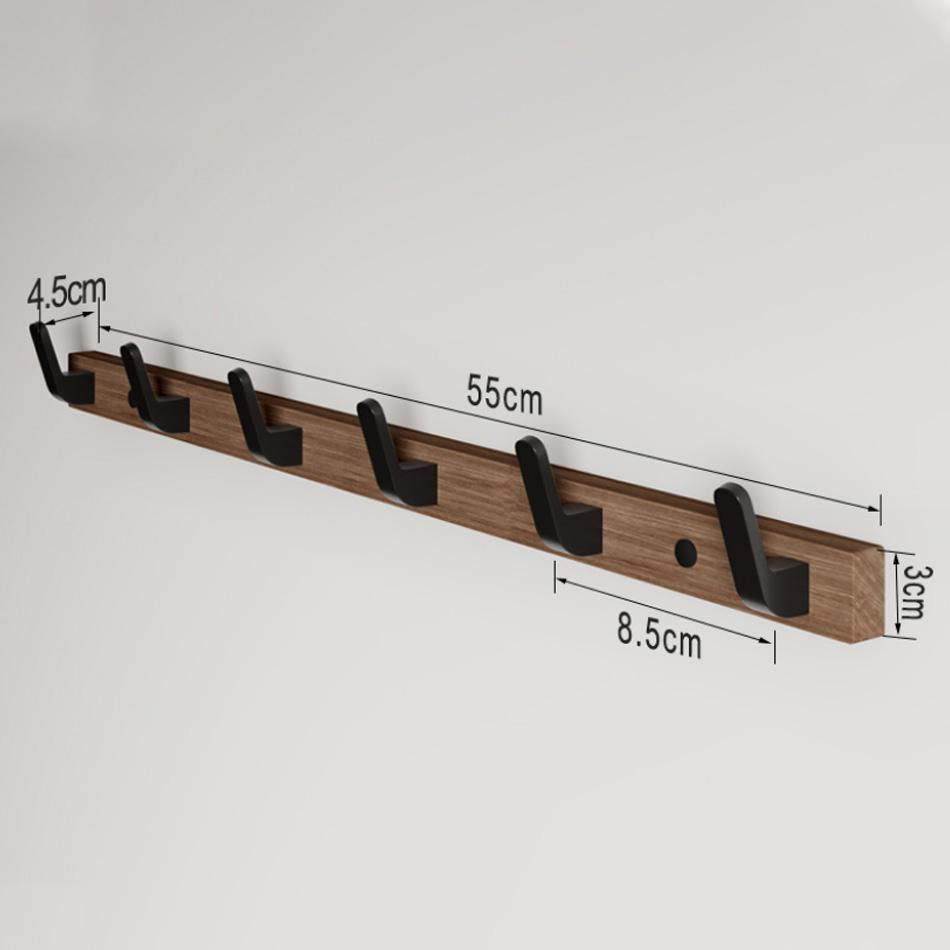 Wood Wall Hook White Black Aluminum Creative 3 4 5 6 Row Hooks for Bathroom Kitchen Door Decorative Coat Towel Key Holder Hanger