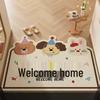 Cute Cartoon PVC Doormat: Non-slip, Dirt-resistant, Cuttable Foot Mat for Home Entrance