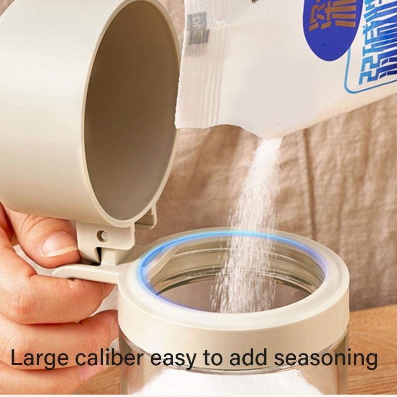 Transparent Seasoning and Spices Jar for Cooking Multipurpose Kitchen Condiment Bottle with Spoon and Lid