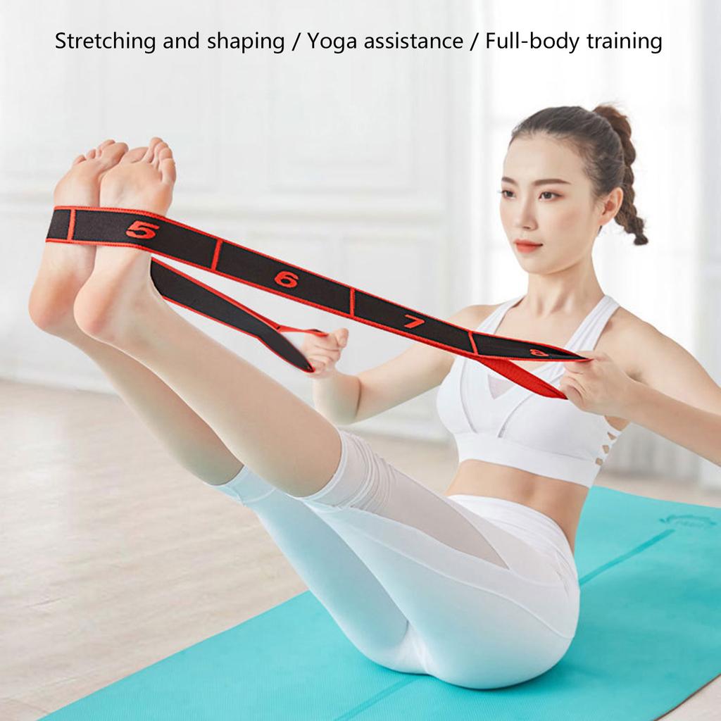 Yoga Stretch Strap Resistance Bands with 8 Loops Highly Elastic Fitness Bands Resistance Bands for Stretching Training