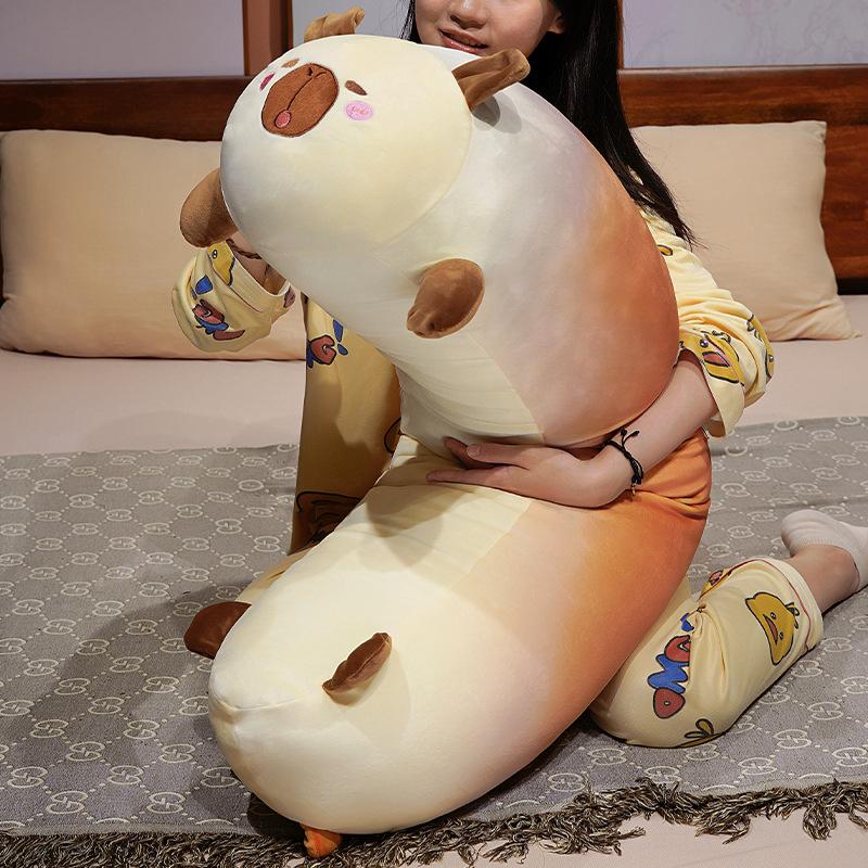 60/90/120cm Long Capybara Bread Plush Throw Pillow Soft Funny Bread Capybara Toy Sofa Cushion Home Decor Birthday Gift