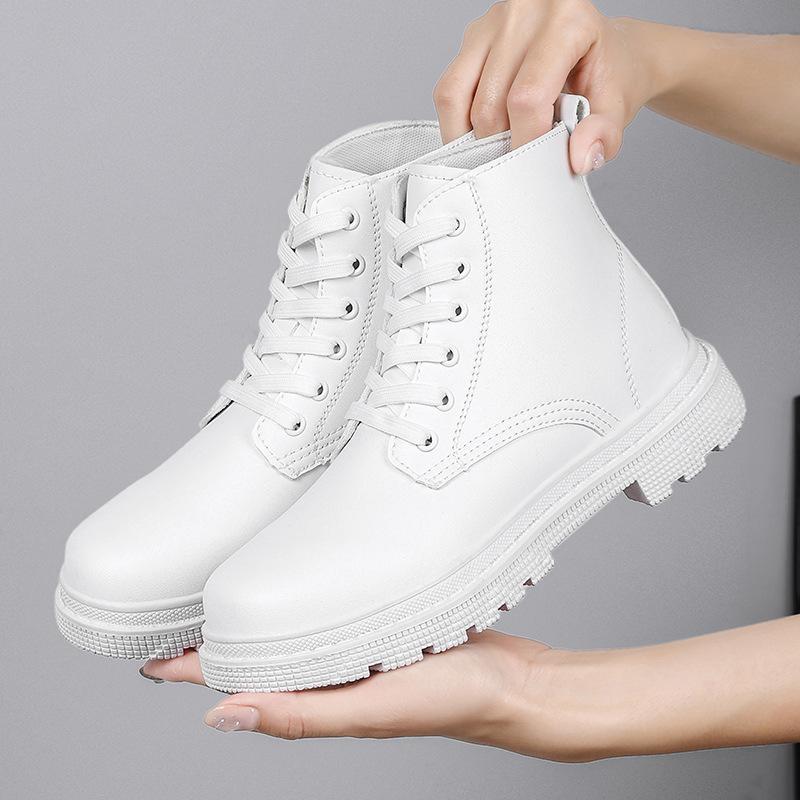 2. Новые весенние ботинки Мартин, женские белые ботинки, короткие ботинки, женские ботинки, до середины голени 36 белый