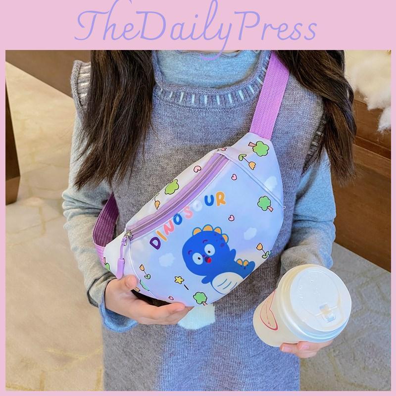 Dinosaur Printed Panda Shoulder Chest Bag Children Cartoon Outdoor Wallet Casual
