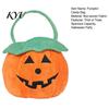 Soft Plush Halloween Tote Pumpkin Bucket, Cute Trick-or-Treat Bag, for Kids Candy Basket with Handle Girls Boys Party Favors Decoration Bag
