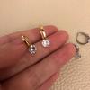 Solitaire 1ct D Moissanite Earrings for Women Diamond Silver Hoop Earrings 925 Drop Earrings Girls 14k Gold Plated