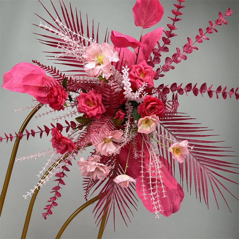 Wedding Floristry: Simulated Flower Scene Arrangement with Seven Optional Colors for T-Stage and Aisle Decoration