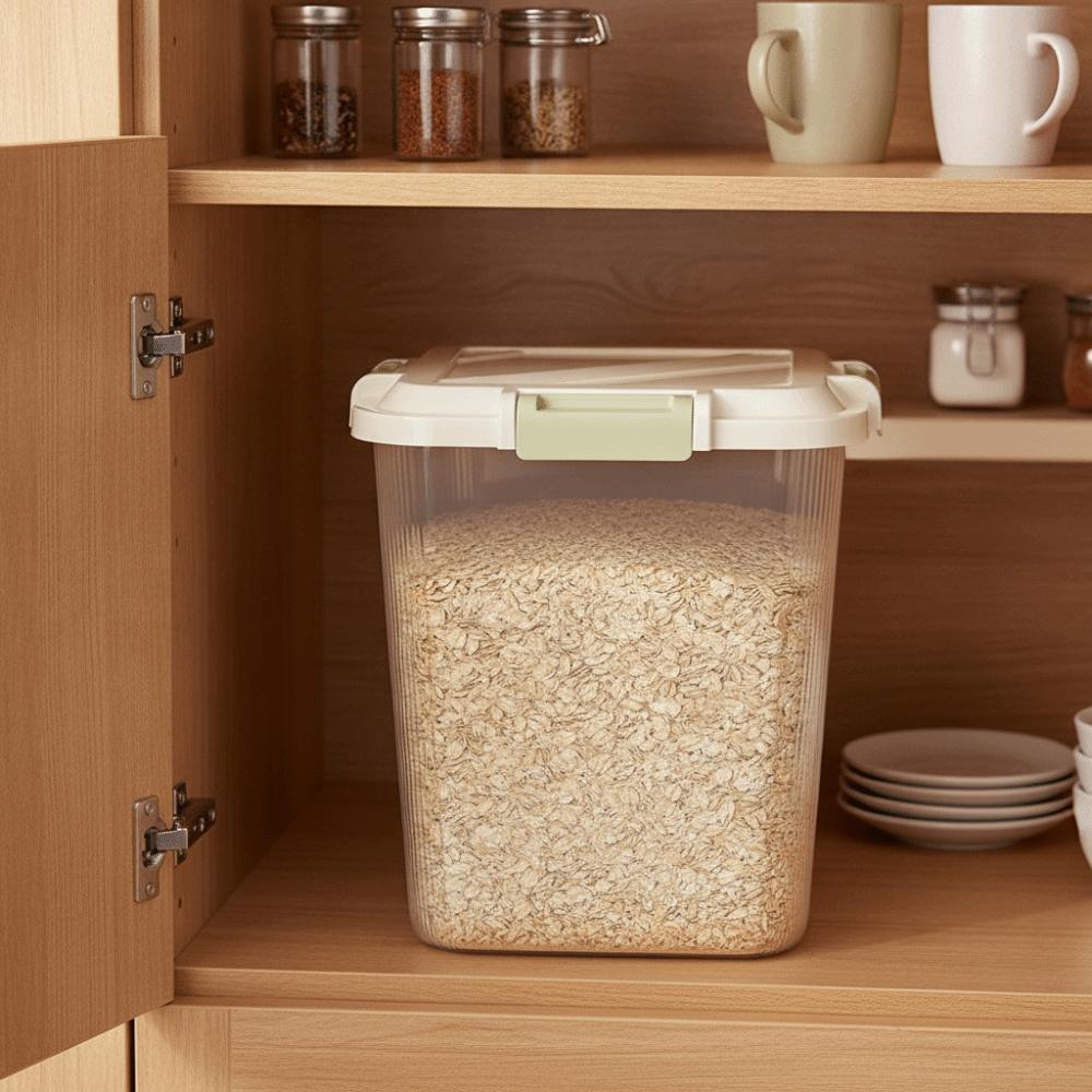 Insect Proof Pet Food Container with Wheel Rice Dispenser Durable Pet Food Storage Jar Flour