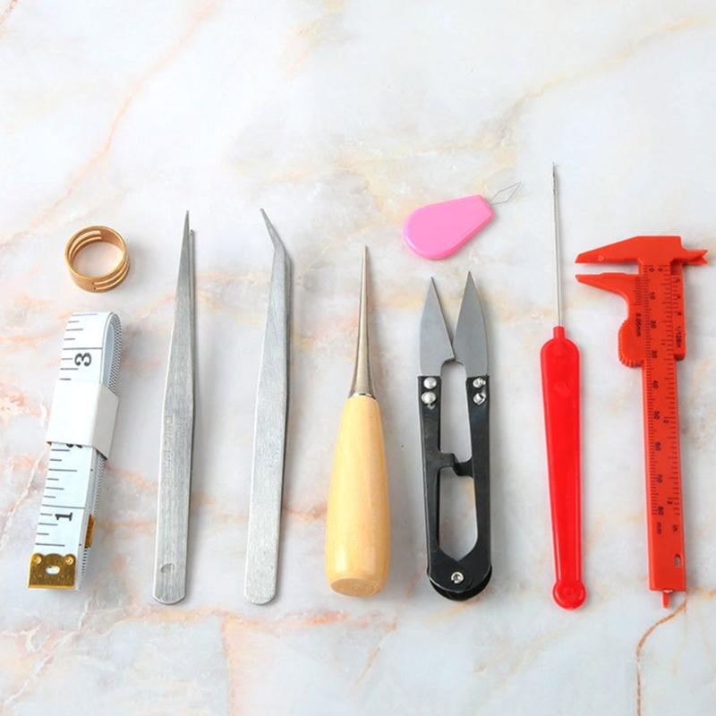 Handmade Small Jewelry Tool Set Nose Pliers Glue Storage Box Rings
