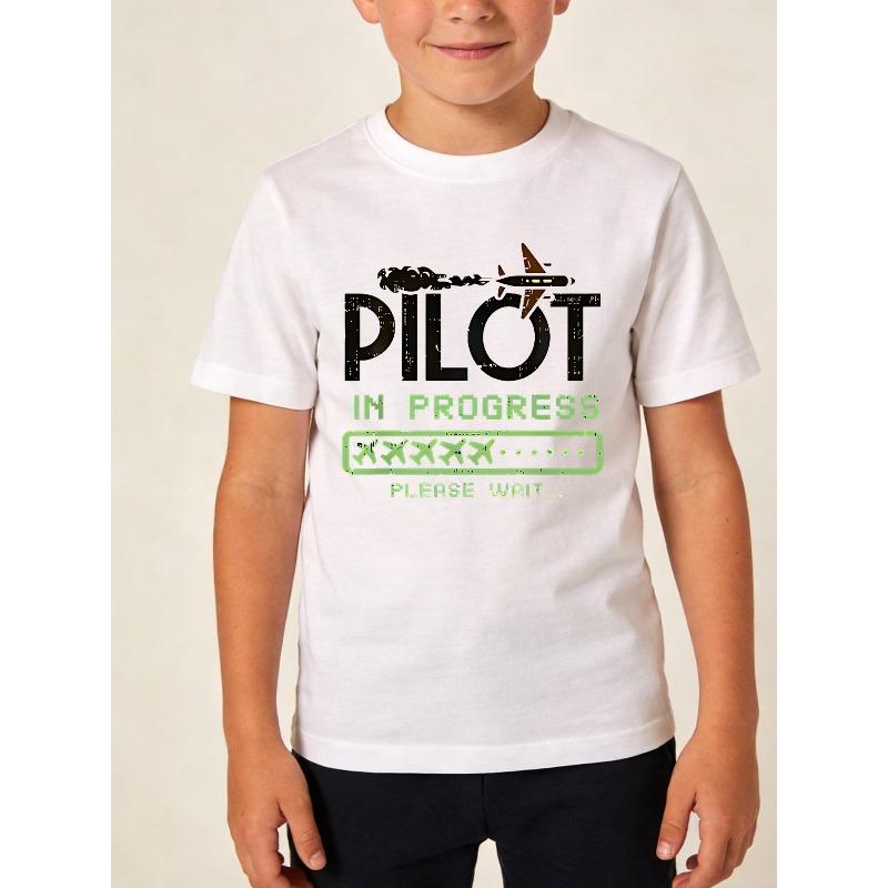 European sizes Boys  And Teens  Short-Sleeved T-Shirt  This Is a Fun Pilot-Themed T-Shirt, Using The Creative Concept of  Program Loading  110 белый