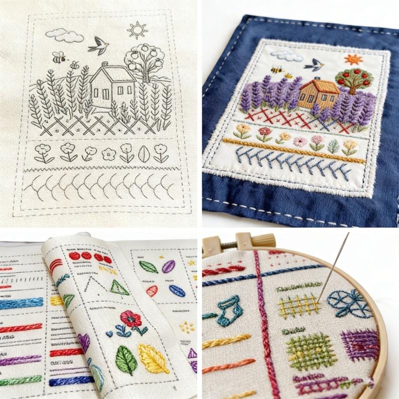 Complete Embroidery Book Sewing Books Set Includes Needle Thread Patterns And Step By Step Instructions