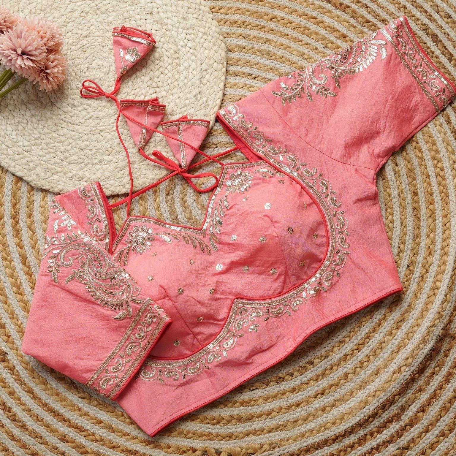 Party Wear Readymade Silk Blouse Bollywood Indian Wedding Wear Stitched Choli 2XS