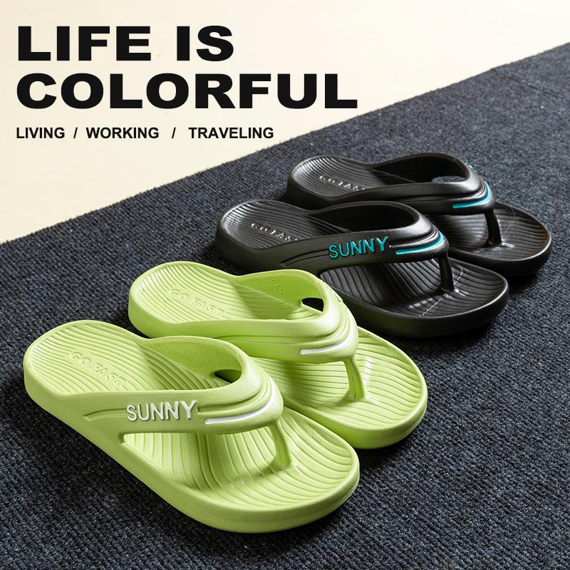 Eva Non-Slip Odor-Free Flip-Flops: Portable Summer Sandals for Men and Women with Thick Soles for Outdoor Wear and Beach Activities