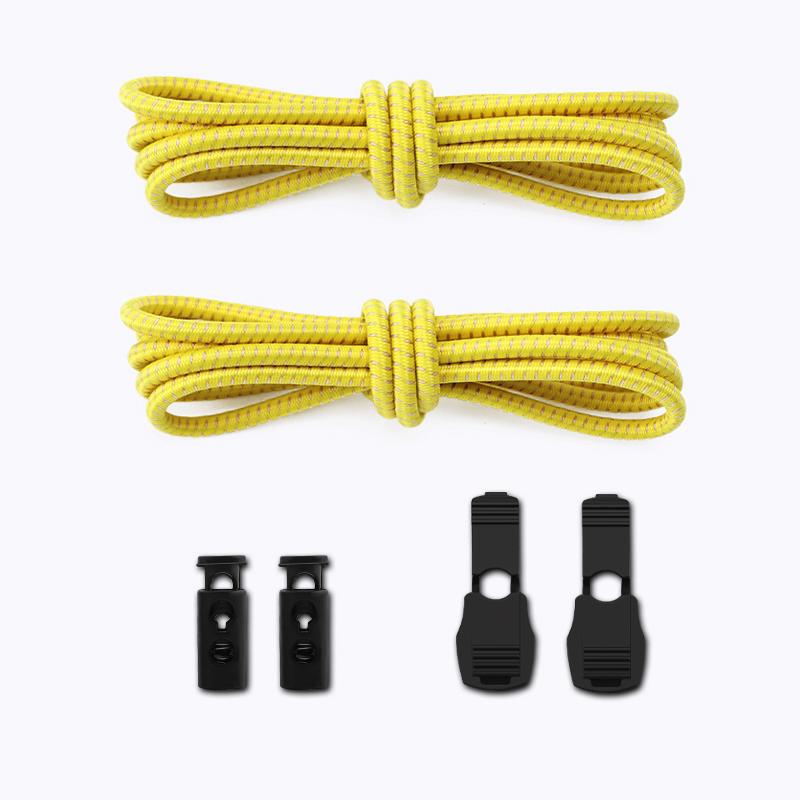 New 1Pair/3Pair Round Elastic Shoelace Unisex Quick-Release Shoelaces No-Tie Laces for Sneakers and Boots Shoe Laces
