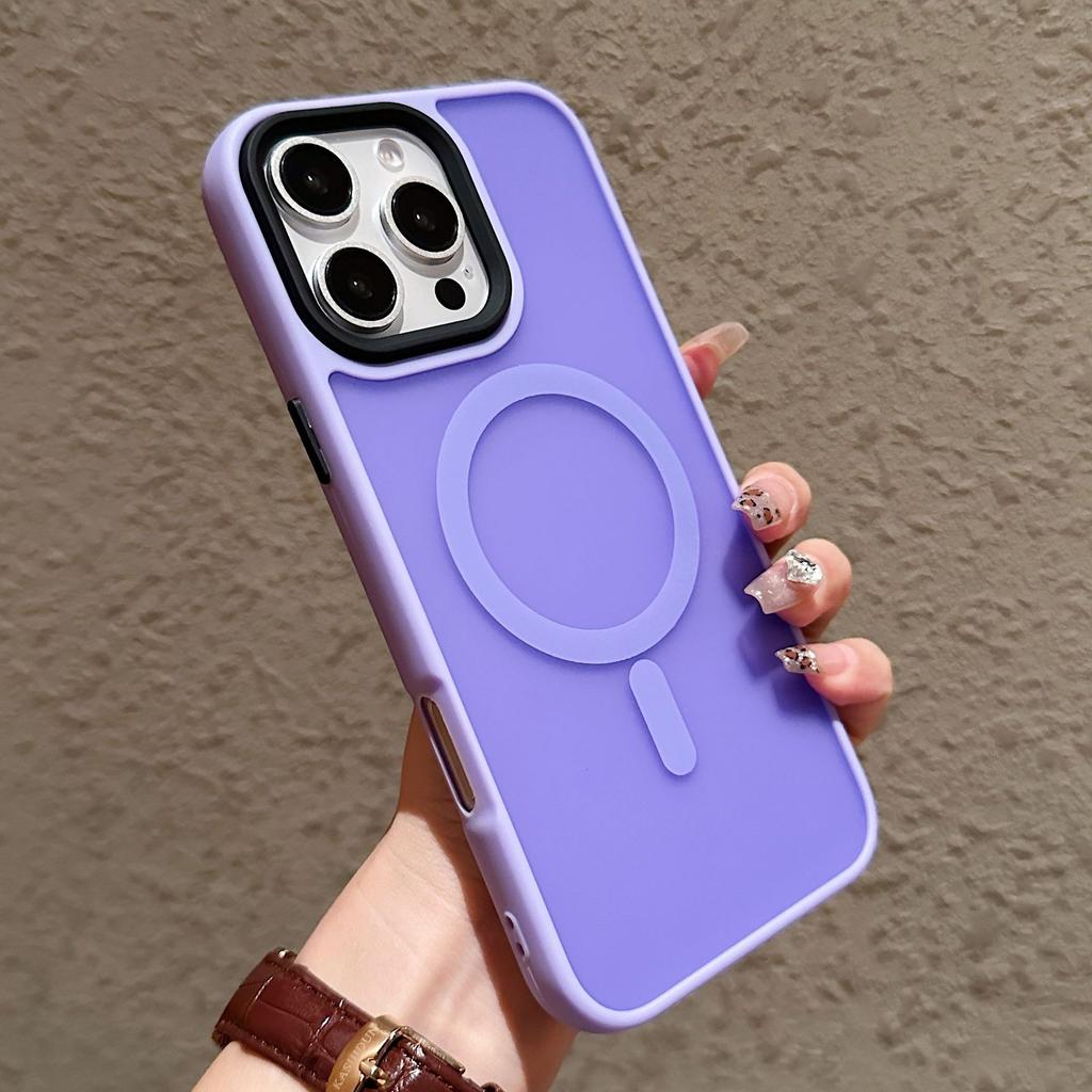 Skin Feel Scrub Suitable for IPhone 16 Magnetic Phone Case Apple 15promax Simple Transparent 14 Solid Color Anti Fall