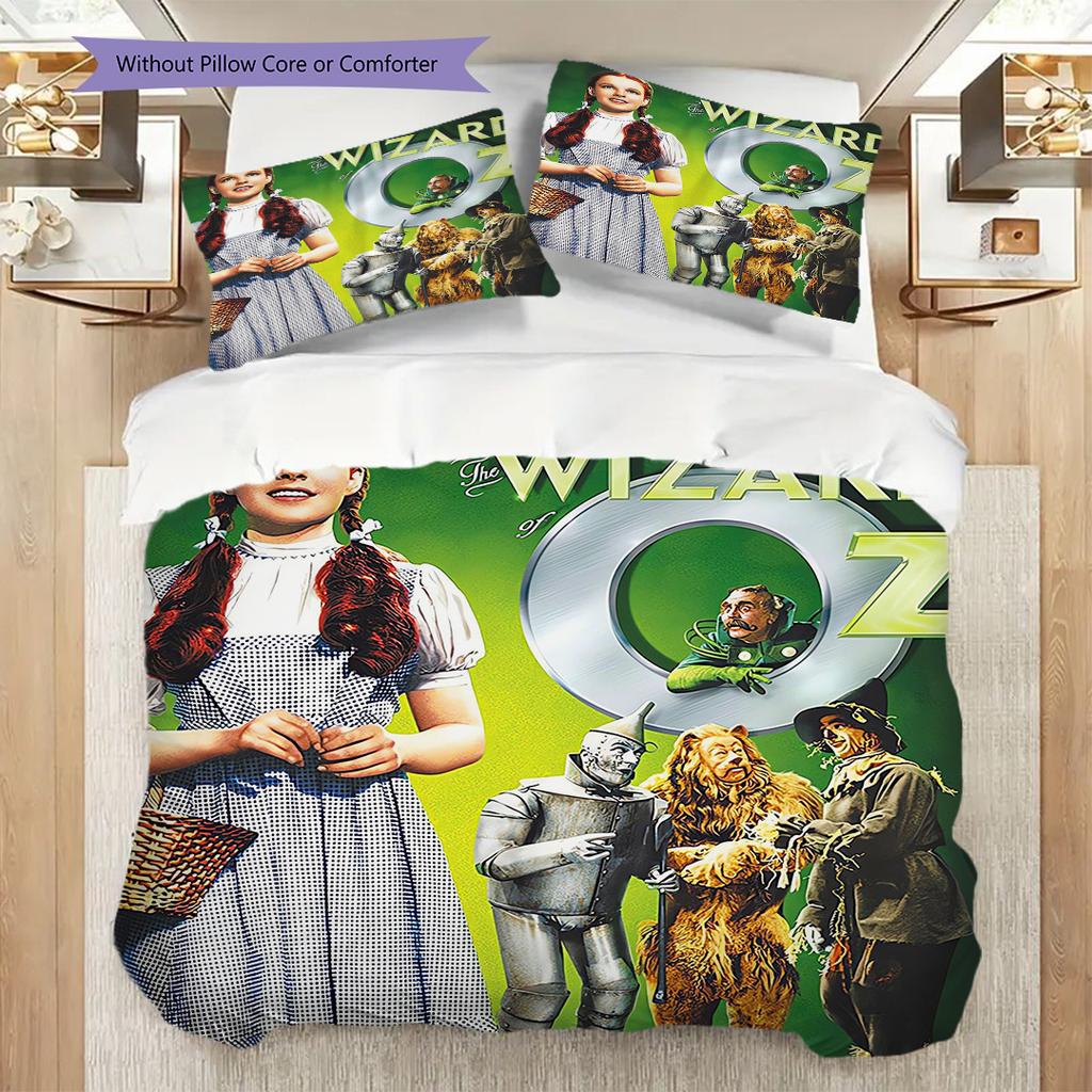 Fantasy Magic Adventure Three-piece set (1 * duvet cover + 2 * pillowcase, without core) 2D Flat Bedding set Christmas birthday gift