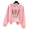 Hoodie Feather Print Long Sleeve Thick Loose Soft Drawstring Hooded Unisex Keep Warm Casual Elastic Cuff Women Men Hoodie