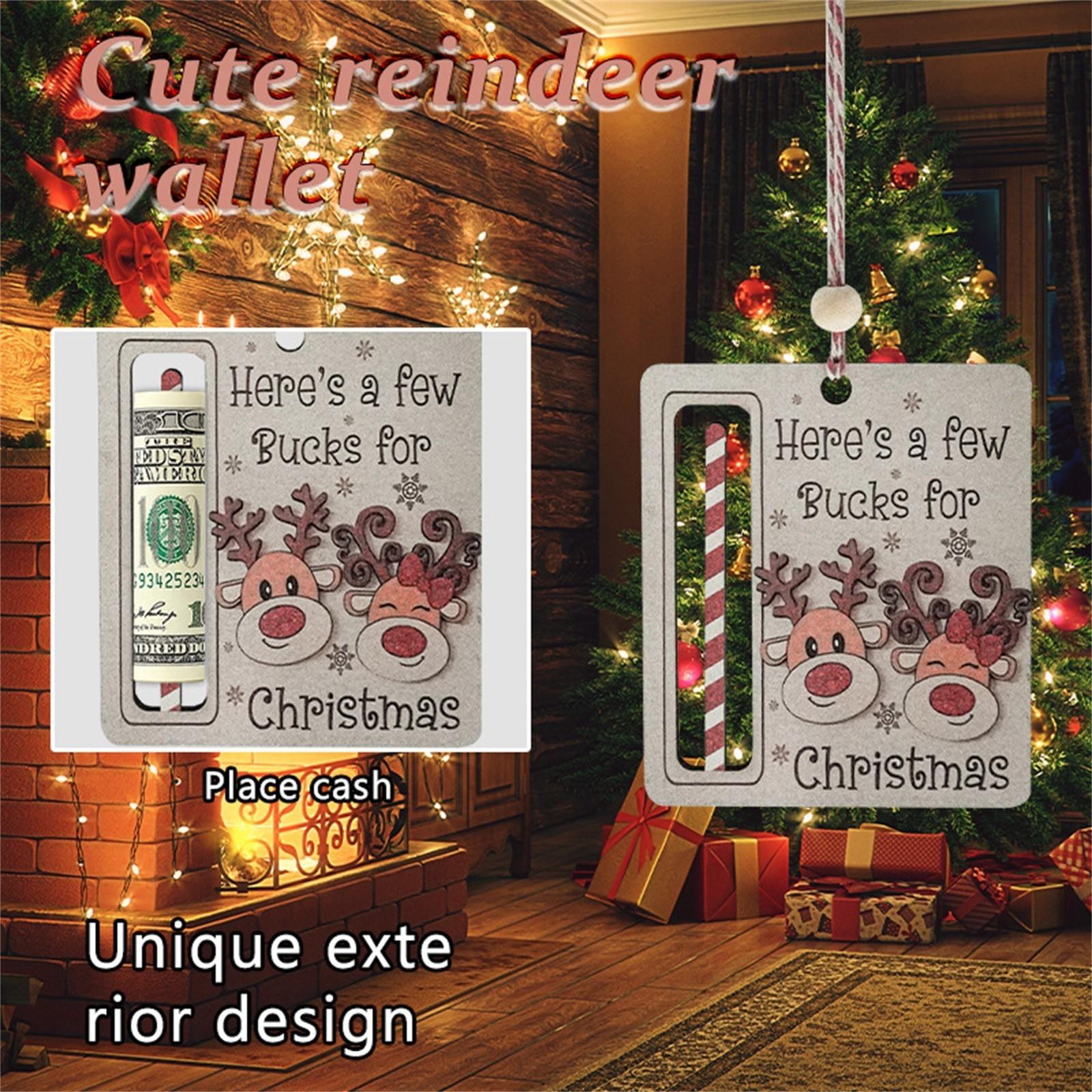 

Симпатичный держатель денег, рождественское украшение, вот несколько на Рождество, дизайнерское деревянное подвесное украшение One Size