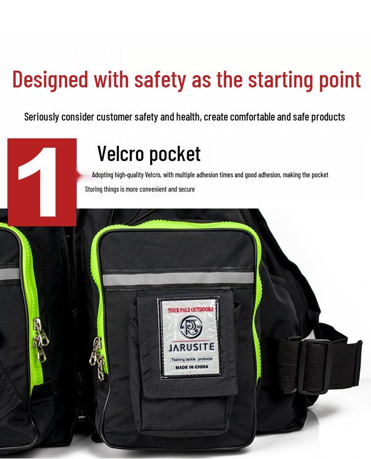 Multifunctional High-Buoyancy Fishing Vest with Customizable Logo for Rock and Sea Fishing