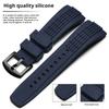 26mm Blau Gebogenes Silikon Uhrenarmband Für Seiko VELATURA/SRH 006 013 SPC007J1 SNAE17 Herren Sport Gummi Uhrenarmband Zubehör
