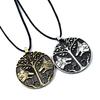 Viking Wolf Necklace Bronze Silver Pendant Couple Gift Norse Tree of Life Jewelry for Men Women