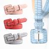 Elegant Japanese & Korean Women's Stone Pattern Buckle Leather Belt