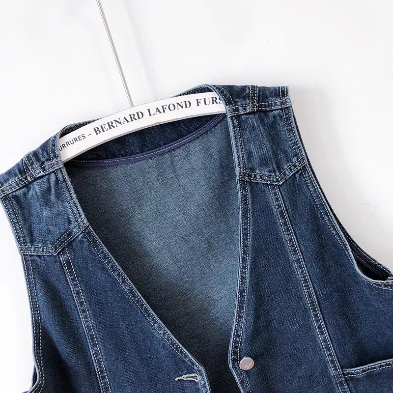 Women's Versatile Denim Vest - Slimming, Retro, Fashionable Outerwear for Spring and Autumn
