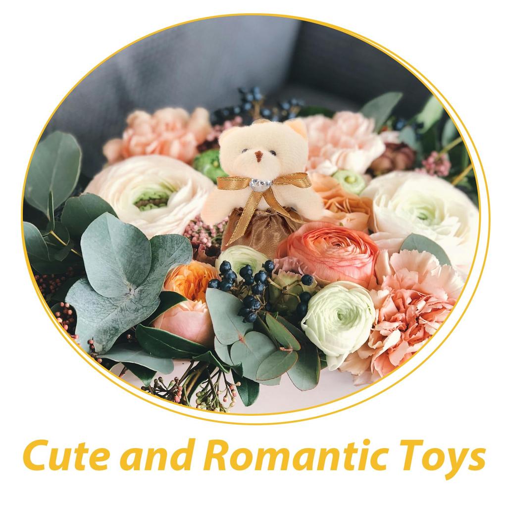 [iplusmile] 10pcs Mini Teddy Bear Plush Toys Stuffed Doll Lovers Hanging Doll Pendant Wedding Gift Box Doll Toys Wedding Decoration Party Favors Baby