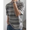 2024 Korean Striped Casual Loose-Fit Knit Crew Neck T-Shirt for Men