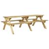 Day and Night - Day and Night Picnic Table with Benches 220x122x72 Cm Impregnated Pine Wood