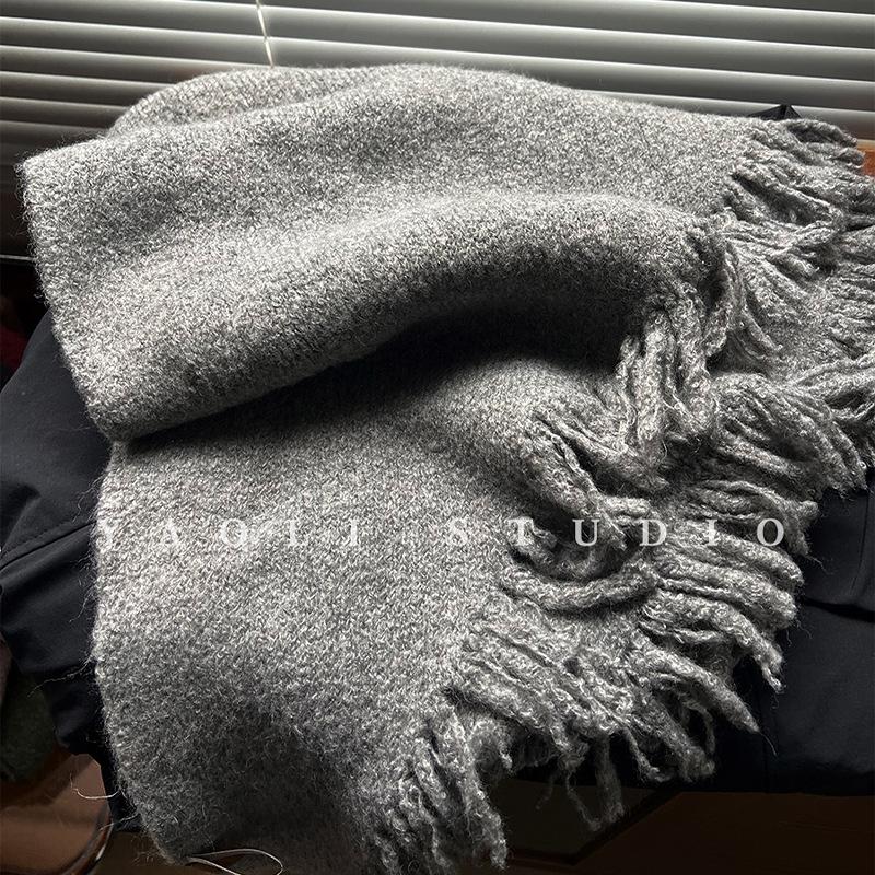Autumn and Winter Warm Wool Tassel Triangle Scarf Women's Cold Proof Shawl Scarf Scarf
