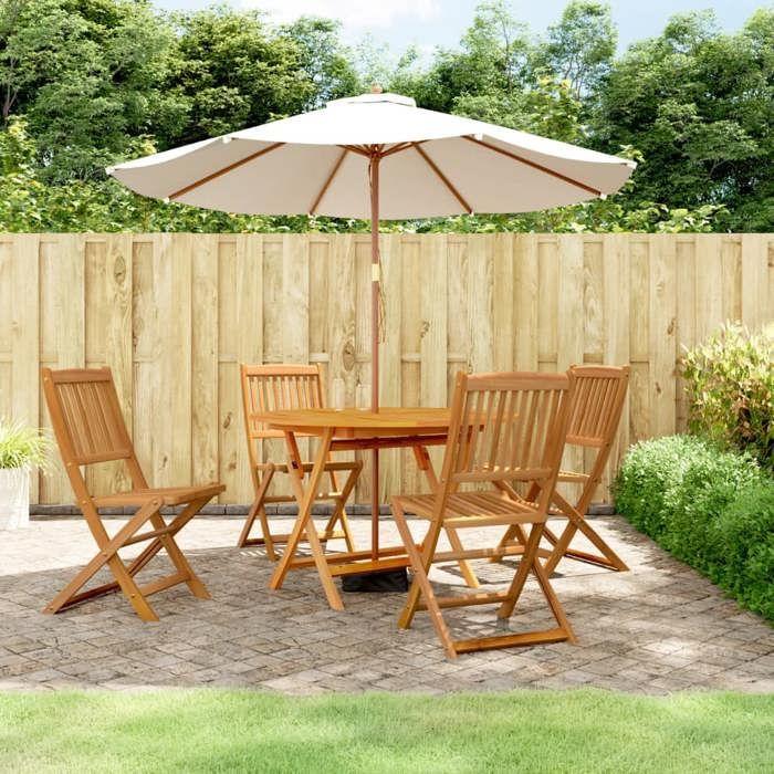 VidaXL Ensemble à Manger de Jardin 5 pcs, Chaises et Table à Dîner, Meubles de Terrasse Patio Extérieur, Rétro, Bois 3203352