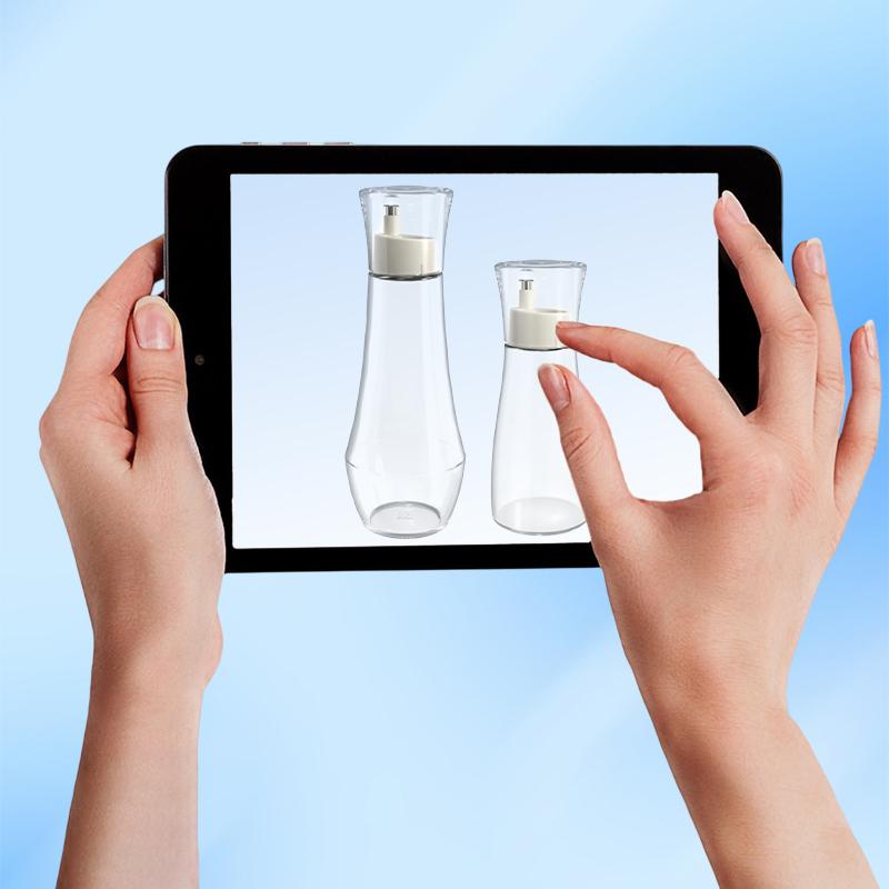 Refillable Glass Mouthwash Dispenser With Lid - 5.07/8.79Oz Clear Bathroom Countertop Container For Easy Portability